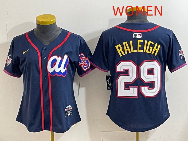 Women 2025 Seattle Mariners #29 Raleigh dark Blue All star Nike MLB Jersey style 013->women mlb jersey->Women Jersey